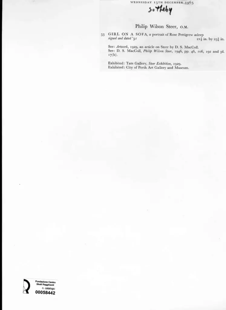 Steer, Philip Wilson - sec. XX , retro