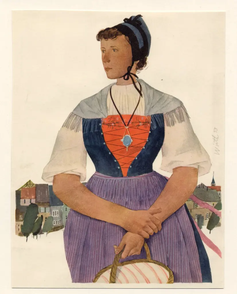 Anonimo , Wirth, Kurt - sec. XX - Ragazza con cesto , fronte