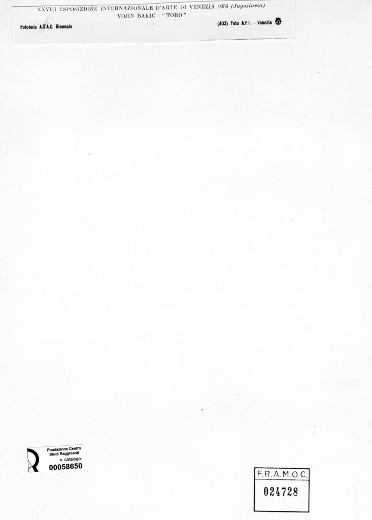 A.F.I. Agenzia Fotografica Industriale , Bakic, Vojin - sec. XX - Toro , retro