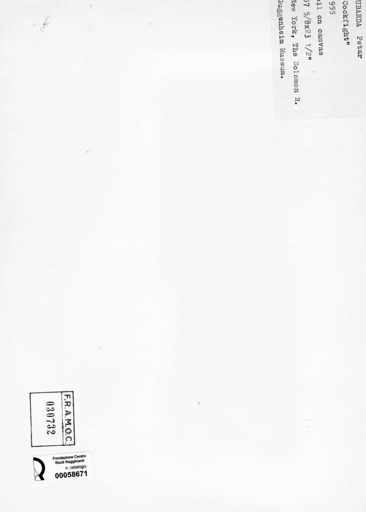 Anonimo , Lubarda, Petar - sec. XX - Cockfight , retro