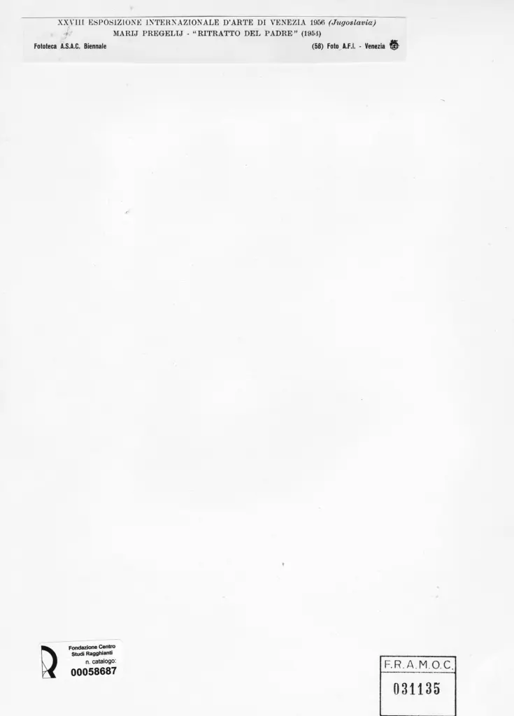 A.F.I. Agenzia Fotografica Industriale , Pregelj, Marij - sec. XX - Ritratto del padre , retro