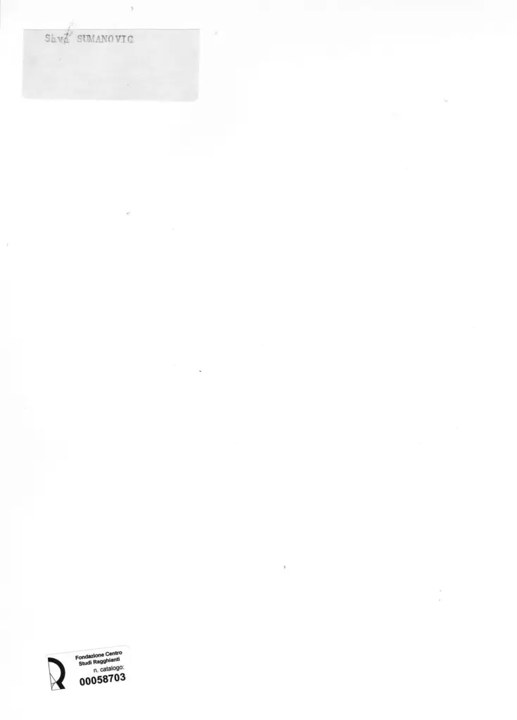 Anonimo , Sumanovic, Sava - sec. XX - Autoritratto , retro