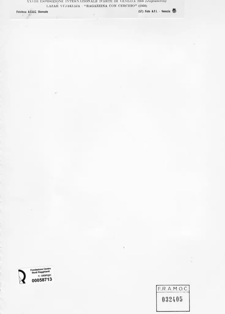 A.F.I. Agenzia Fotografica Industriale , Vujaklija, Lazar - sec. XX - Ragazza con cerchio , retro