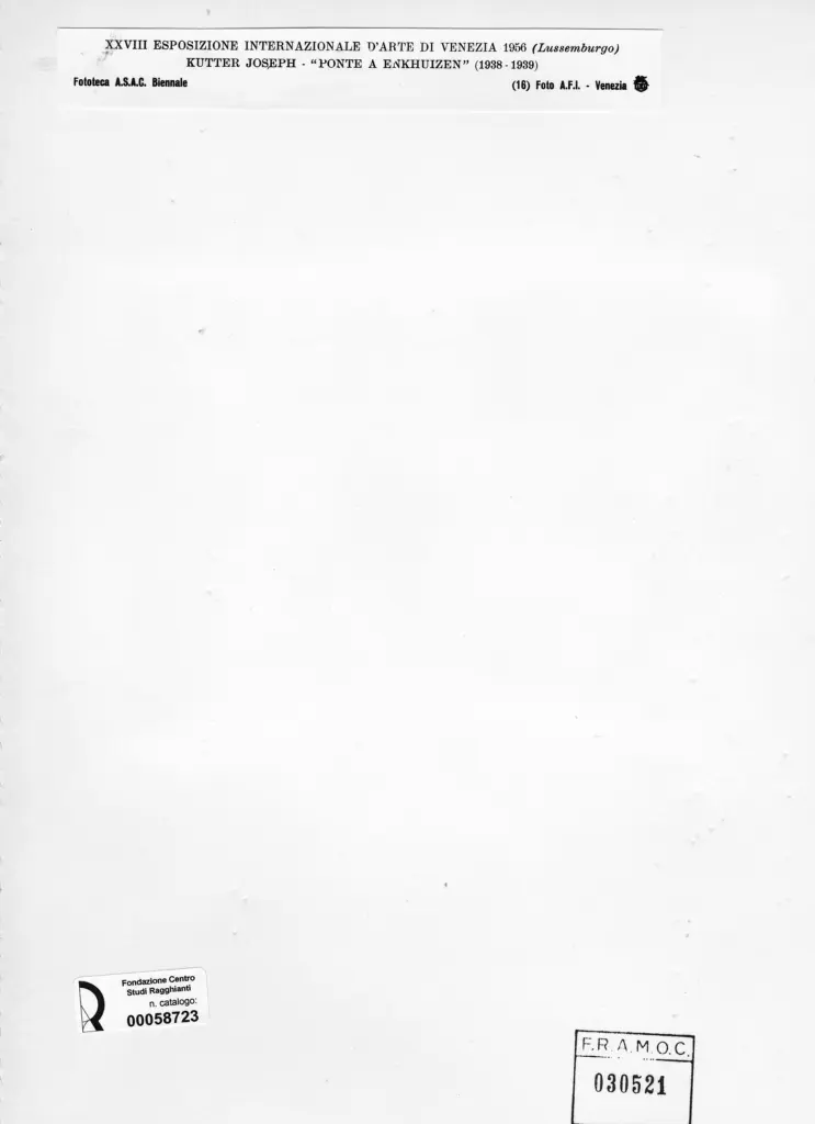 A.F.I. Agenzia Fotografica Industriale , Kutter, Joseph - sec. XX - Ponte a Enkhuizen , retro