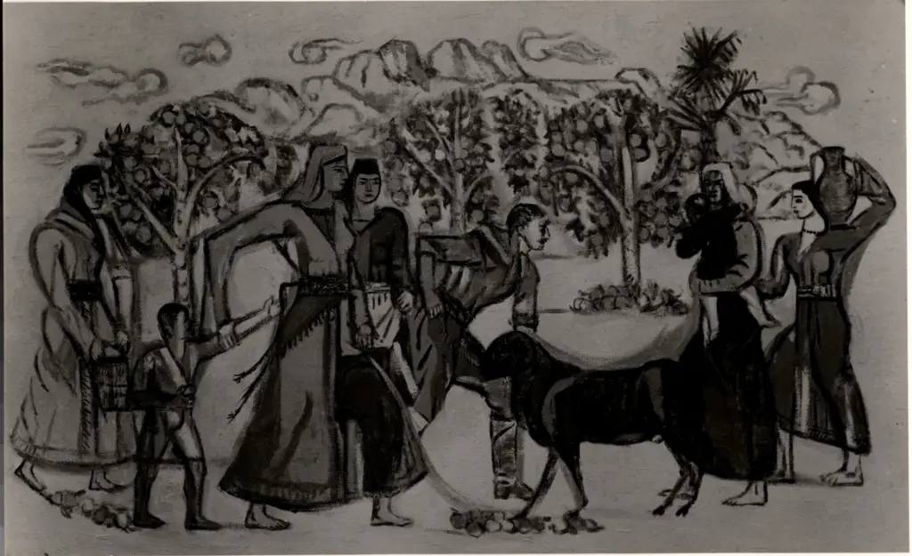 Anonimo , Tollou, Djemal - sec. XX - Il banchetto , fronte