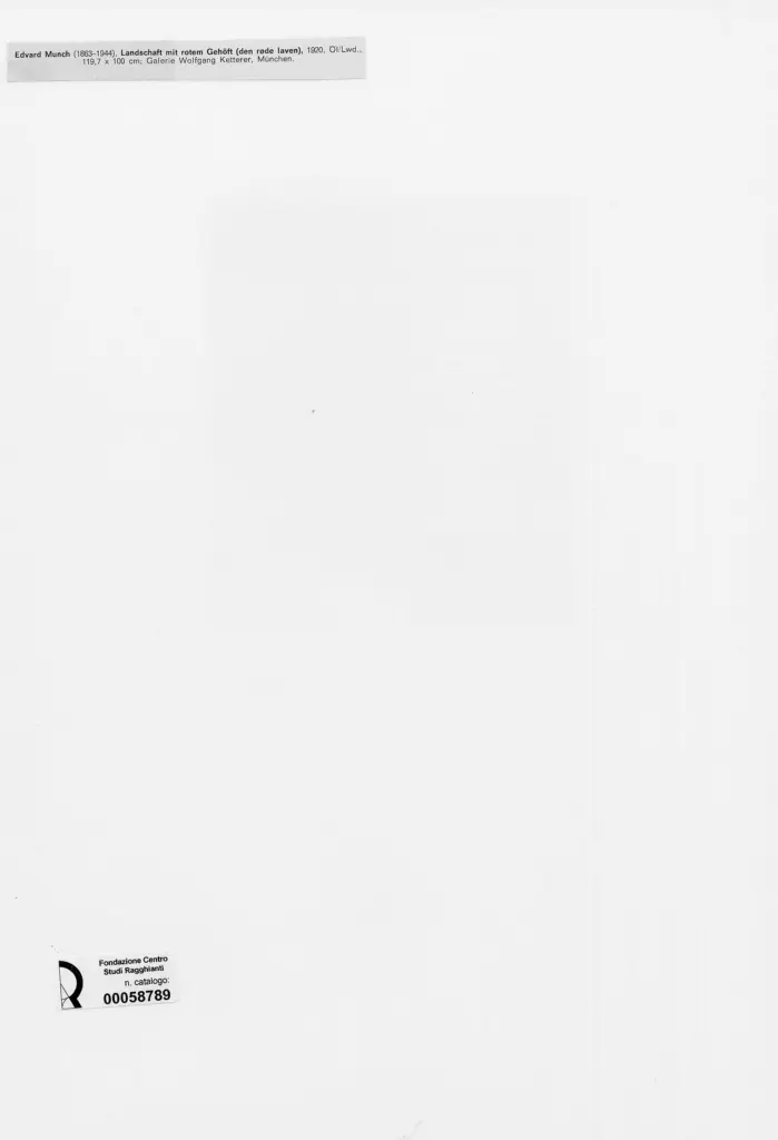 Anonimo , Munch, Edvard - sec. XX - Landschaft mit rotem Gehöft (den røde laven) , retro