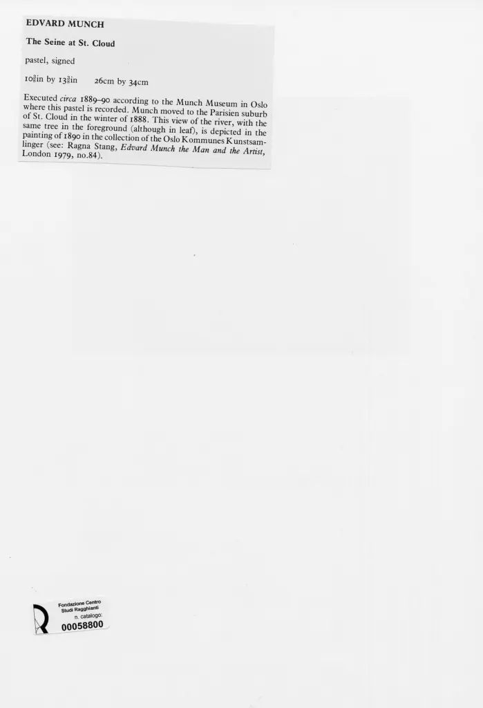 Anonimo , Munch, Edvard - sec. XIX - The Seine at St. Cloud , retro