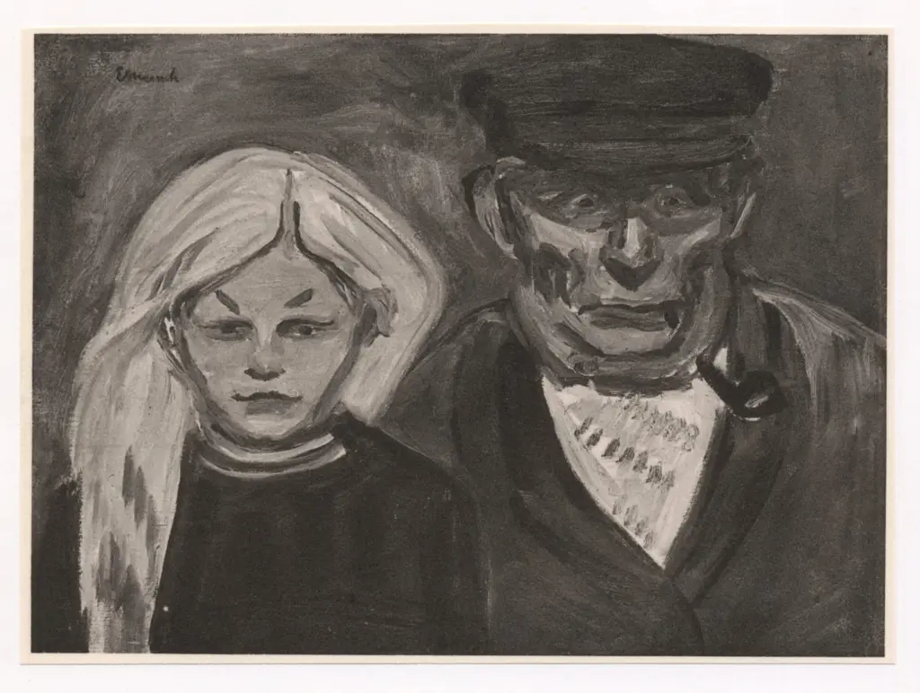 Munch, Edvard , Alter Mann und M&auml;dchen