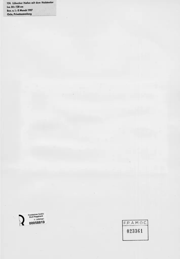 Anonimo , Munch, Edvard - sec. XX - L&uuml;becker Hafen mit dem Holstentor , retro