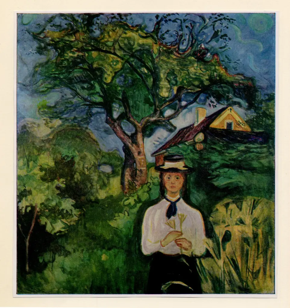 Anonimo , Munch, Edvard - sec. XX - Girl under Apple Tree