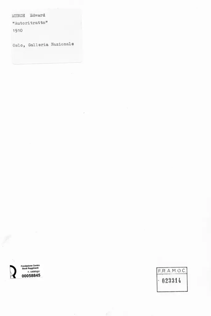 Anonimo , Munch, Edvard - sec. XX - Autoritratto , retro