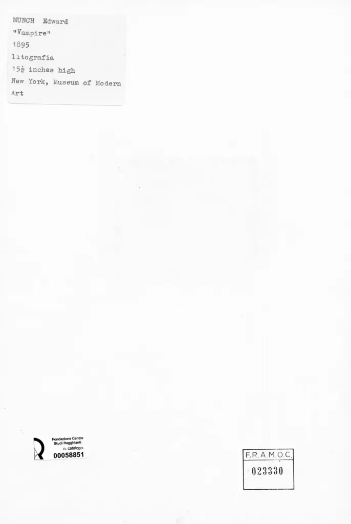 Anonimo , Munch, Edvard - sec. XIX - Vampiro , retro