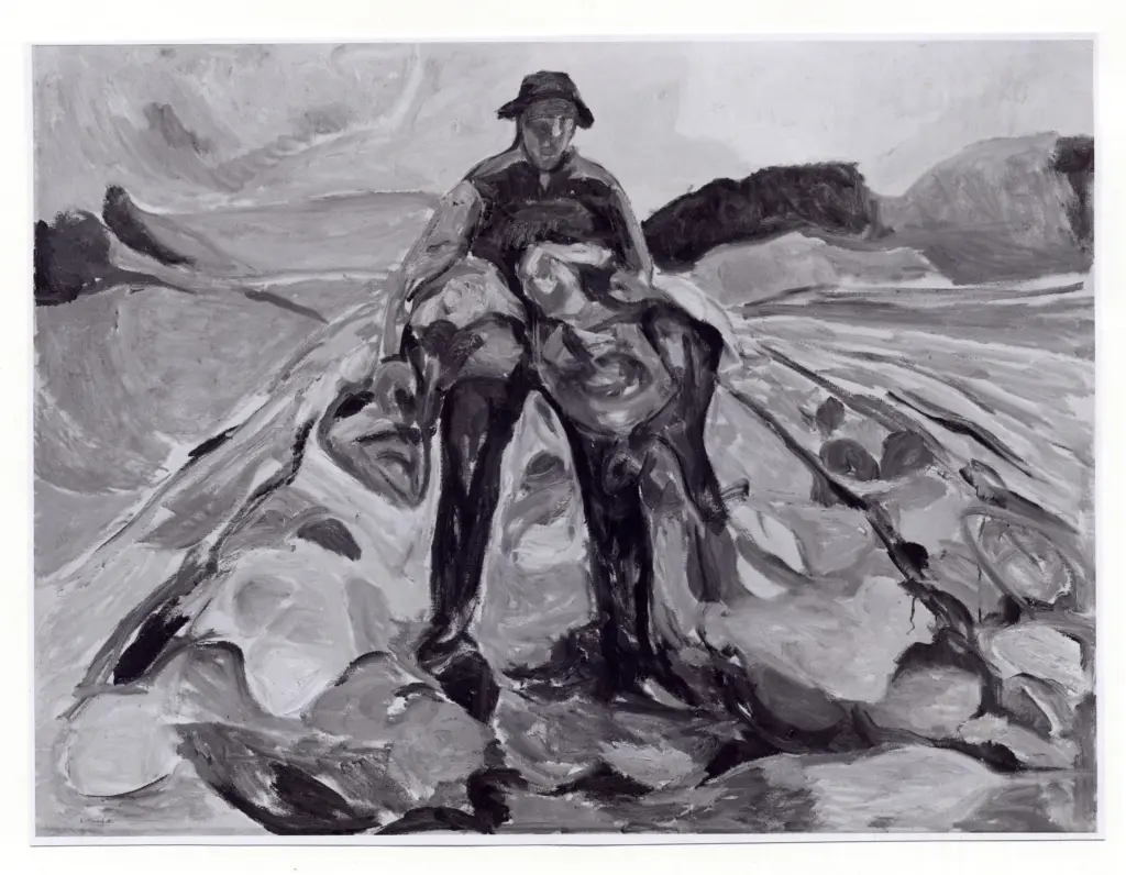 Anonimo , Munch, Edvard - sec. XX - Man in a cabbage field , fronte