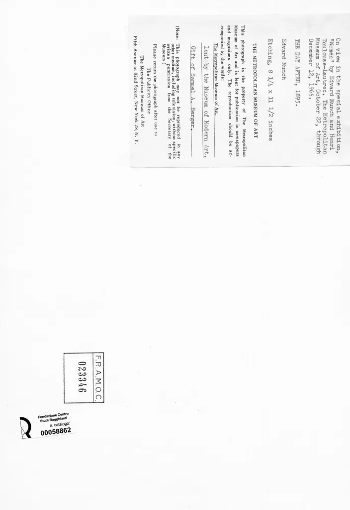 Anonimo , Munch, Edvard - sec. XIX - The Day After , retro