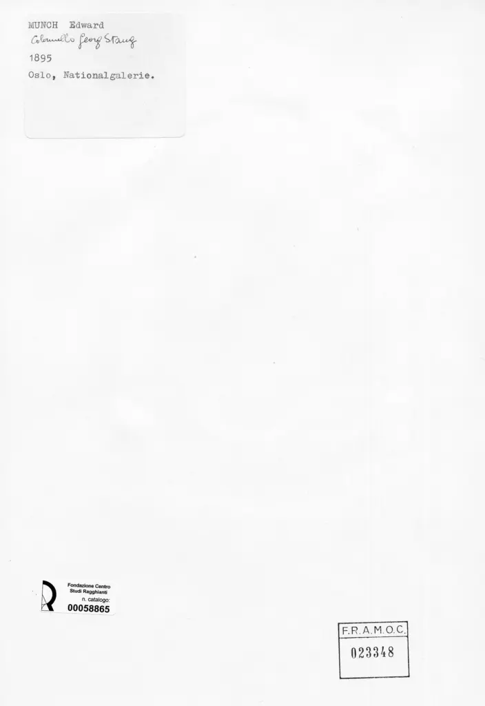 Anonimo , Munch, Edvard - sec. XIX - Colonnello Georg Stang , retro