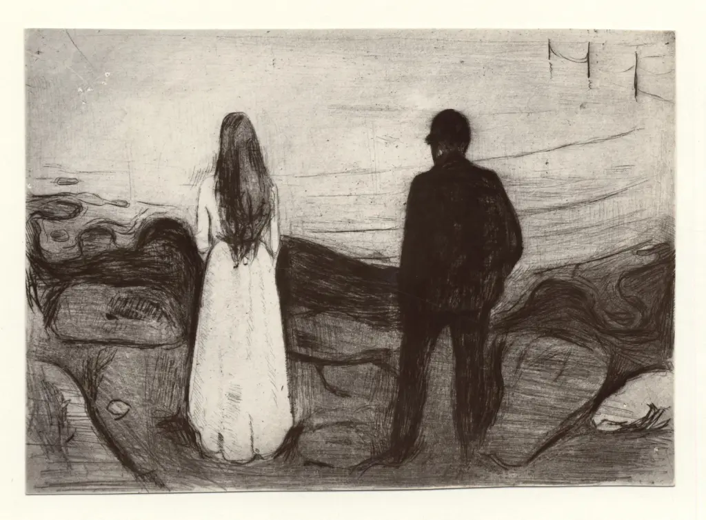 Anonimo , Munch, Edvard - sec. XX - Un uomo e una donna di schiena , fronte