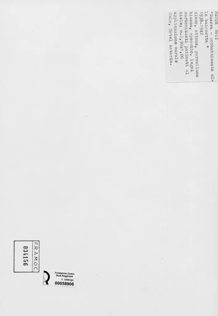 Anonimo , Nesch, Rolf - sec. XX - Guerra - combattimento alla baionetta , retro