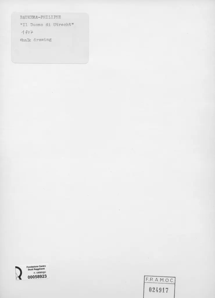 Anonimo , Baukema - Philipse, M. - sec. XX - Il duomo di Utrecht , retro