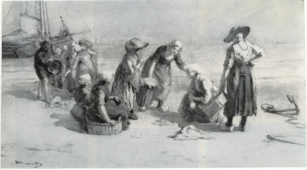 Anonimo , Blommers, Bernardus Johannes - sec. XIX - Gruppo sulla spiaggia , fronte