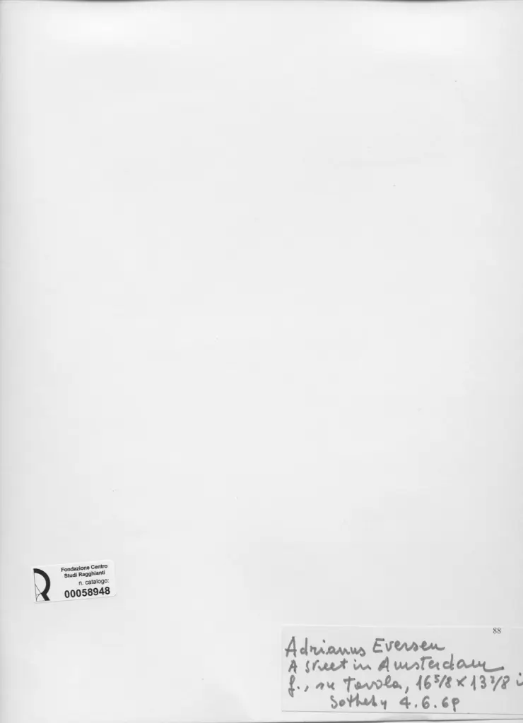 Anonimo , Eversen, Adrianus - sec. XIX - A Street in Amsterdam , retro