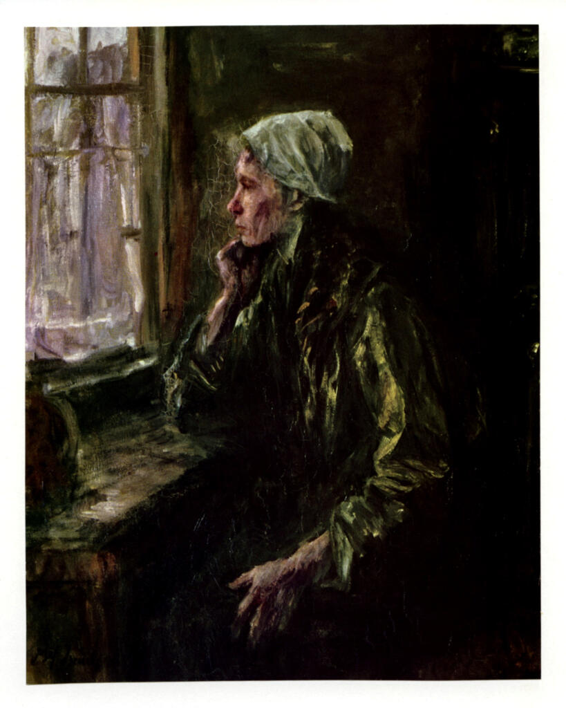 Anonimo , Israels, Josef - sec. XIX - Donna alla finestra , fronte