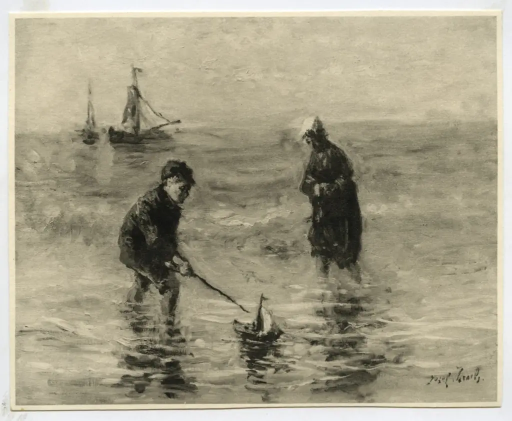 Anonimo , Israels, Josef - sec. XIX - Bambino che gioca , fronte