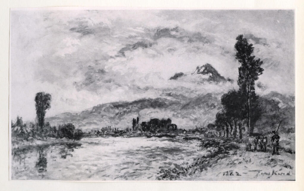 Anonimo , Jongkind, Johan Barthold - sec. XIX - Bords de l'Isère, la Montagne d'Uriage , fronte