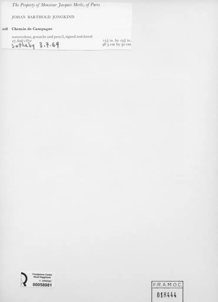 Anonimo, Anonimo , Jongkind, Johan Barthold - sec. XIX - Chemin de Campagne , retro