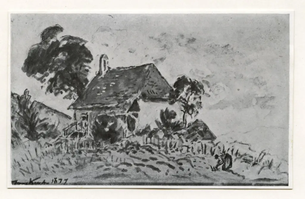 Anonimo , Jongkind, Johan Barthold - sec. XIX - Maison de paysan environs de Grenoble