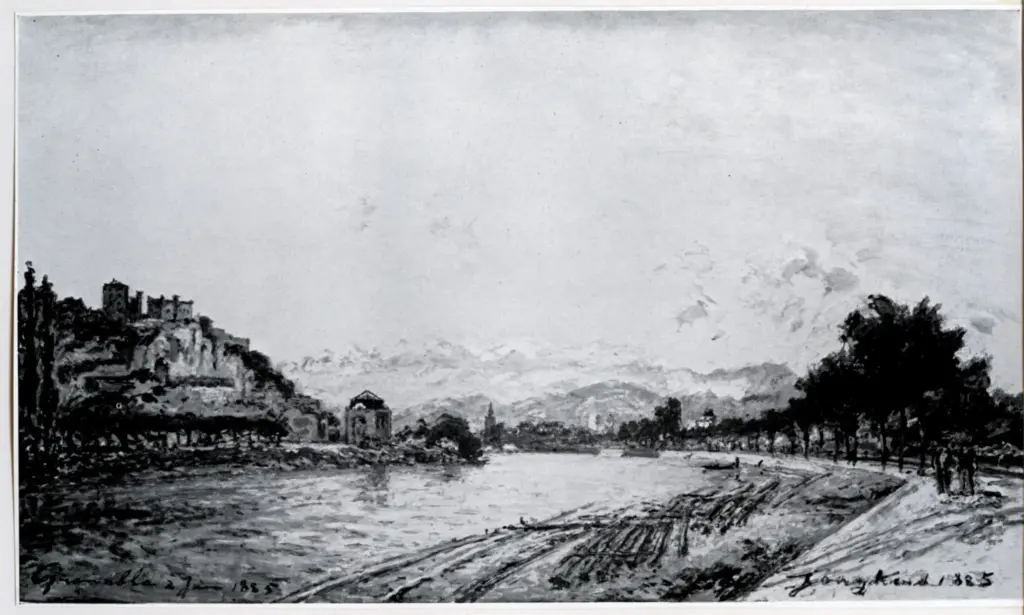 Anonimo , Jongkind, Johan Barthold - sec. XIX - A View of Grenoble from the Is&egrave;re
