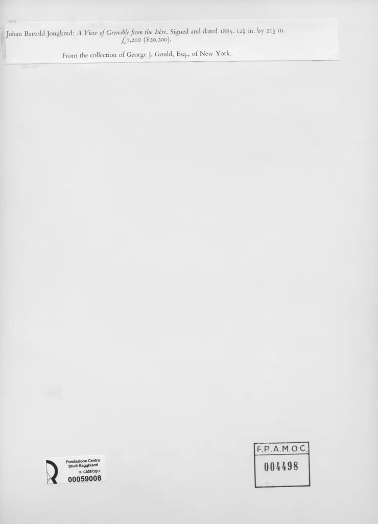 Anonimo , Jongkind, Johan Barthold - sec. XIX - A View of Grenoble from the Is&egrave;re , retro