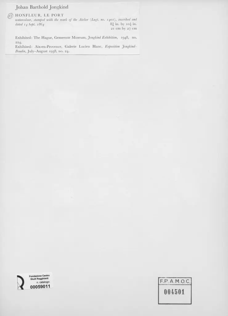 Anonimo , Jongkind, Johan Barthold; sec. XIX , retro