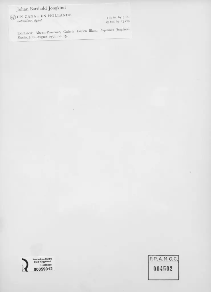 Anonimo , Jongkind, Johan Barthold , retro