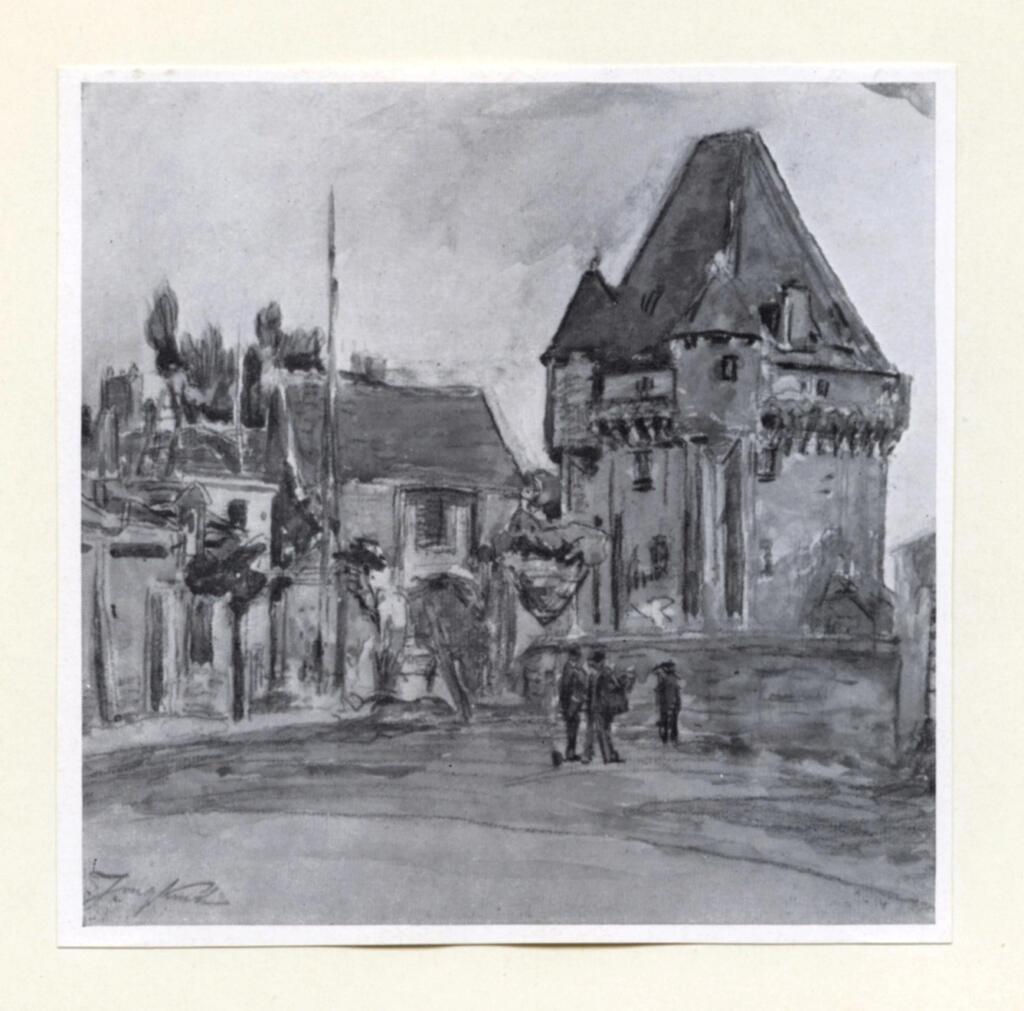 Anonimo , Jongkind, Johan Barthold - sec. XIX - La Porte de Croux à Nevers , fronte