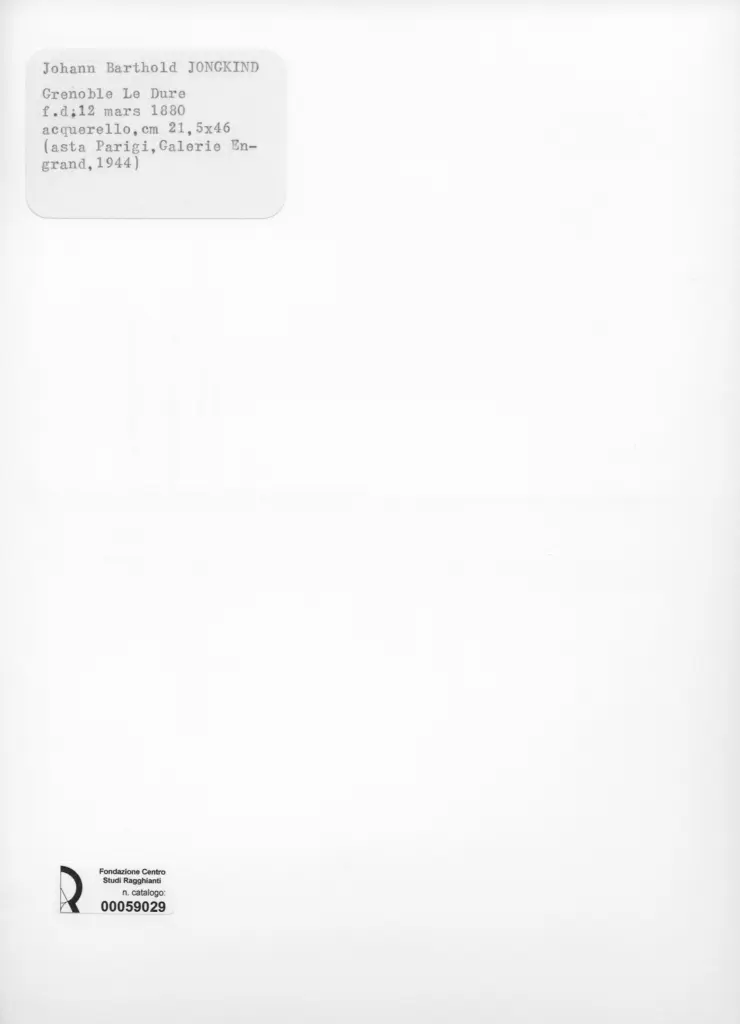 Anonimo , Jongkind, Johan Barthold - sec. XIX - Grenoble Le Dure , retro