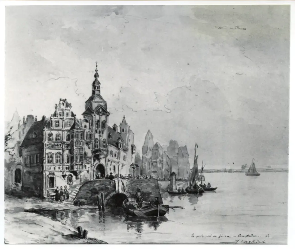 Jongkind, Johan Barthold , Le petit Port des P&ecirc;cheurs &agrave; Amsterdam