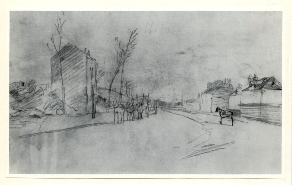 Anonimo , Jongkind, Johan Barthold - sec. XIX - Quai de la Seine - Notre Dame dans le Fond (recto); Rue dans la Banlieue de Paris (verso) , fronte
