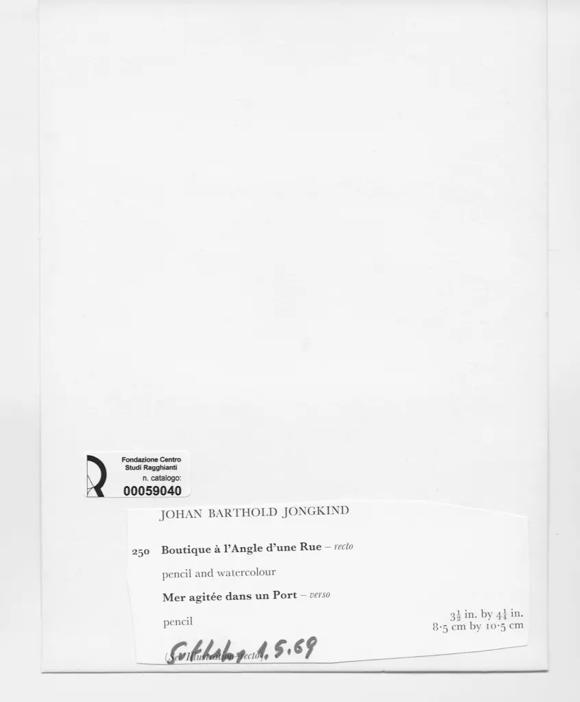 Anonimo , Jongkind, Johan Barthold - sec. XIX - Boutique &agrave; l'Angle d'une Rue , retro