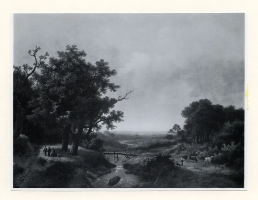 Anonimo , Koekkoek, Marinus Adrianus - sec. XIX - A wooded landscape , fronte