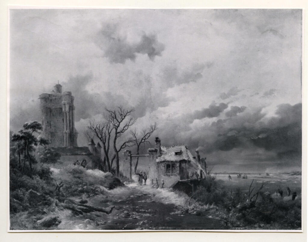 Anonimo , Kruseman, Frederick Marianus - sec. XIX - The castle of Hampton in winter , fronte