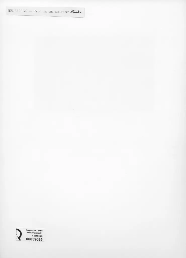 Anonimo , Leys, Henri - sec. XIX - L'&Eacute;dit de Charles-Quint , retro