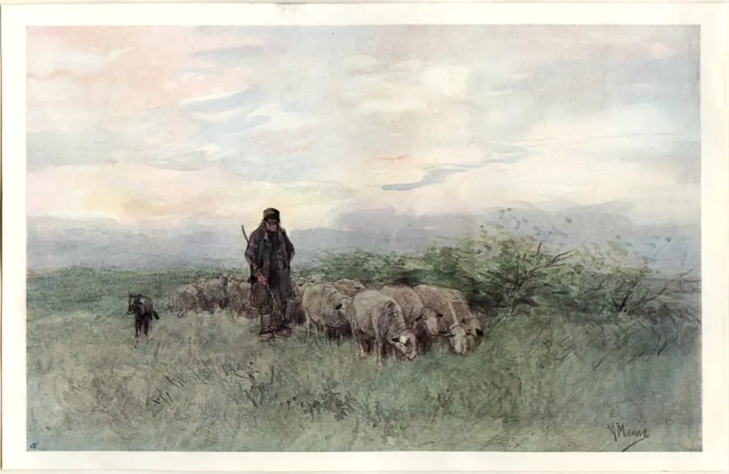 Mauve, Anton , Uomo con pecore