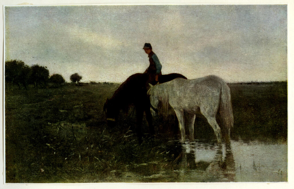 Anonimo , Mauve, Anton - sec. XIX - Watering Horses , fronte
