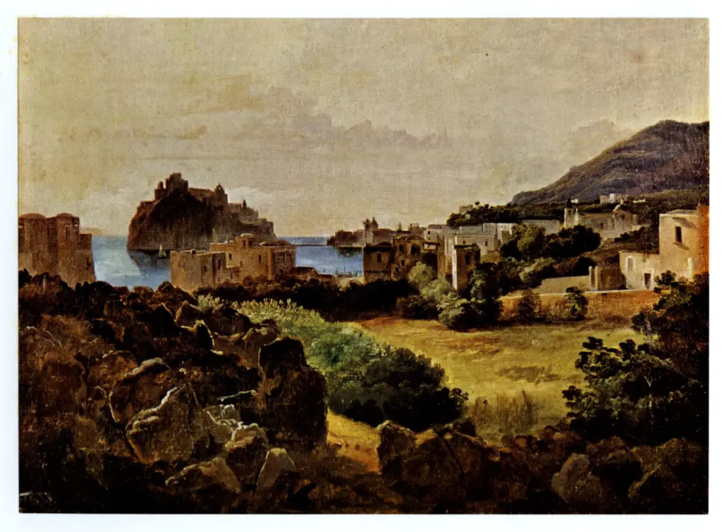 Anonimo , Pitloo, Antonio Sminck - sec. XIX - Veduta d'Ischia , fronte
