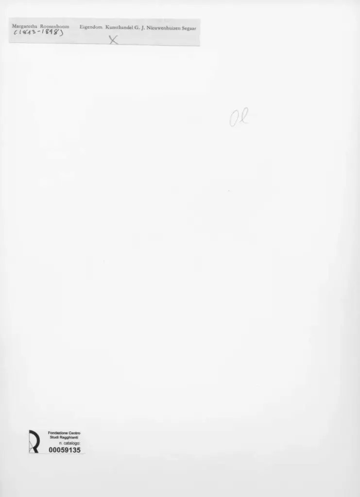 Anonimo , Roosenboom, Margaretha - sec. XIX - Vaso con fiori , retro