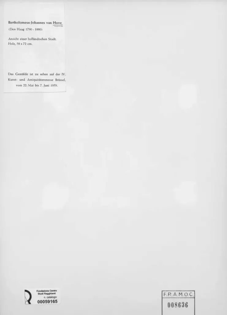 Anonimo , Van Hove, Bartholomeus Johannes , retro