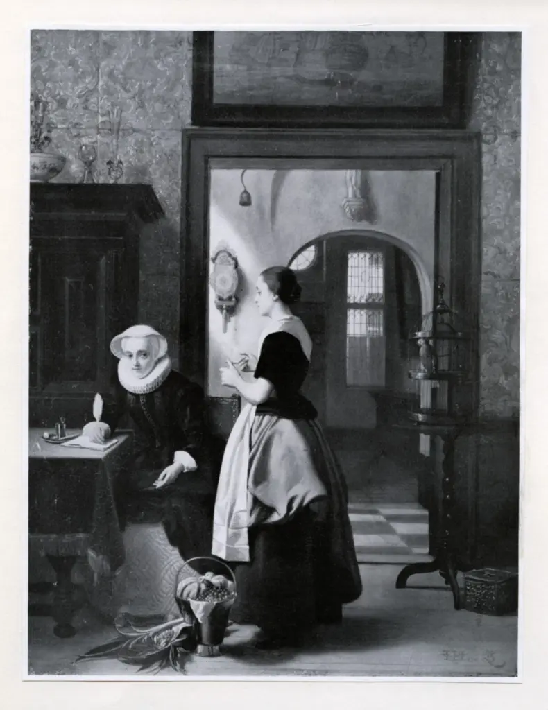 Anonimo , Van Hove, Hubertus - sec. XIX - A Scene in a Dutch House , fronte