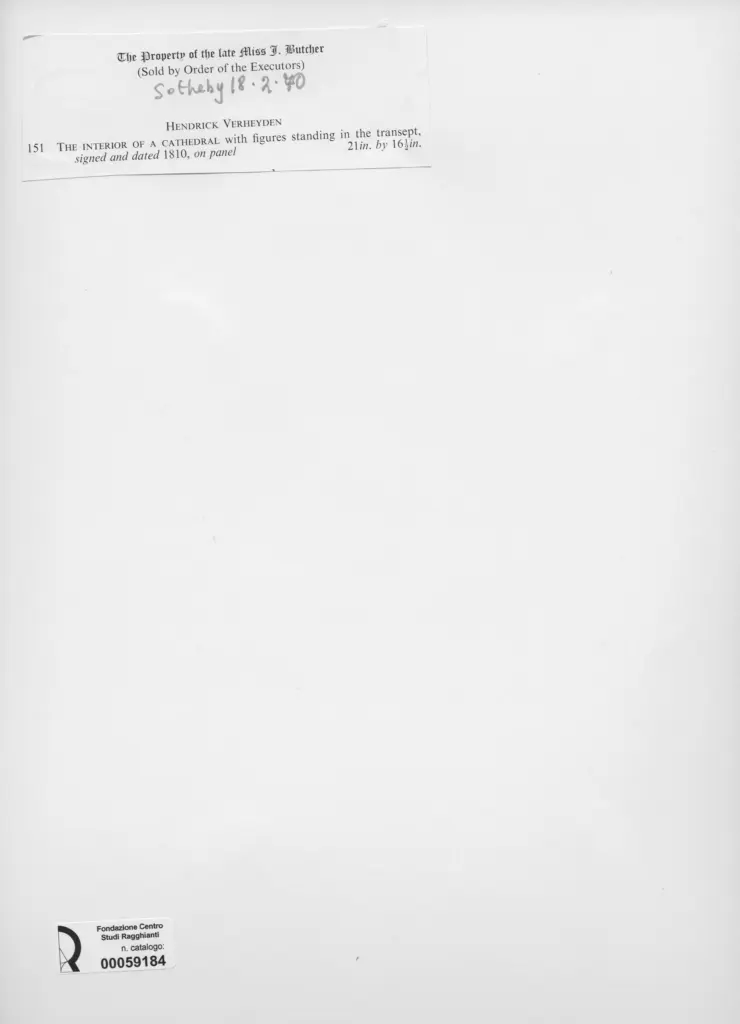 Anonimo , Verheyen, Jan Hendrik - sec. XIX - The Interior of a Cathedral , retro