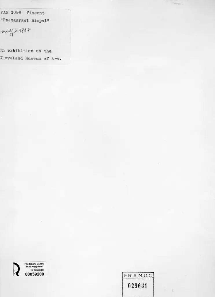 Anonimo , Van Gogh, Vincent - sec. XIX - Restaurant Rispal , retro