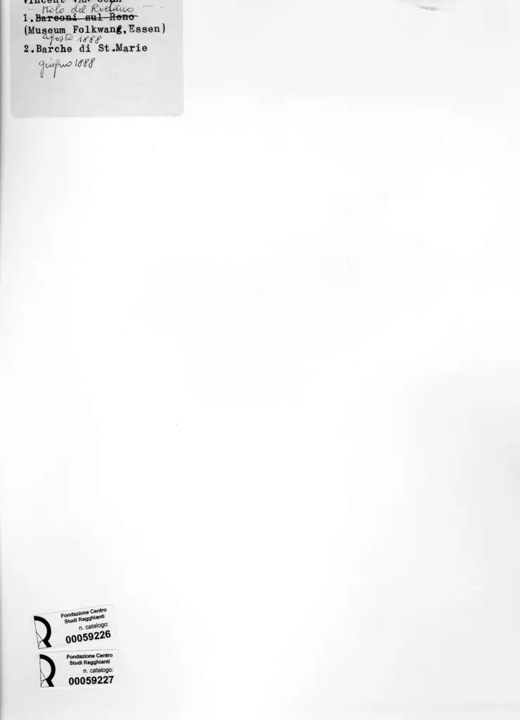 Anonimo , Van Gogh, Vincent - sec. XIX - Molo del Rodano , retro